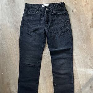 Zara Black Straight Jeans with Stud Detailing